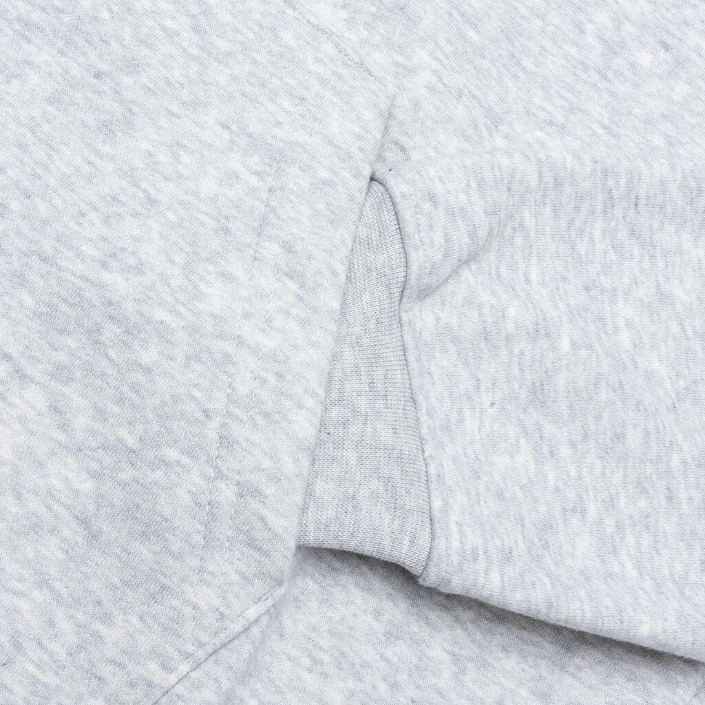 Brooklyn Fleece Full-Zip Hoodie - Grey Heather/White