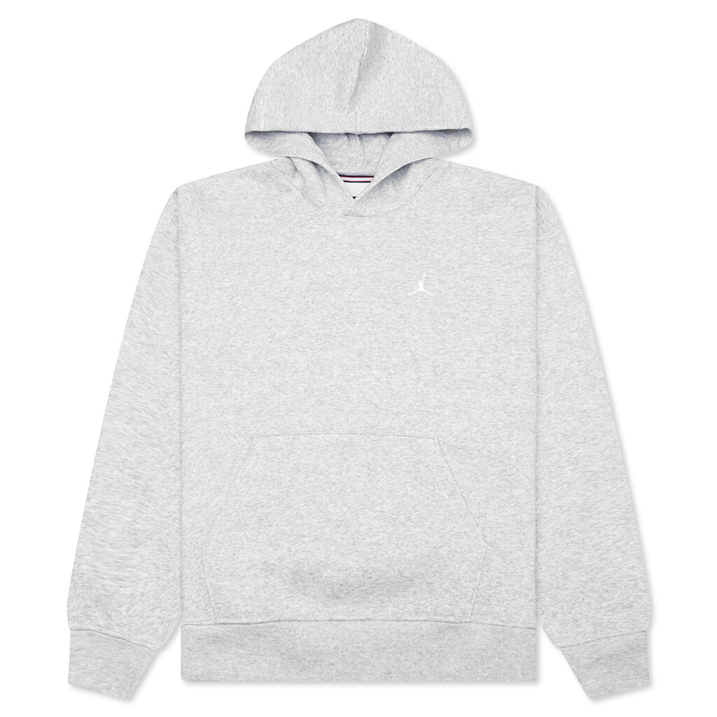 Brooklyn Fleece Pullover Hoodie - Grey Heather/White