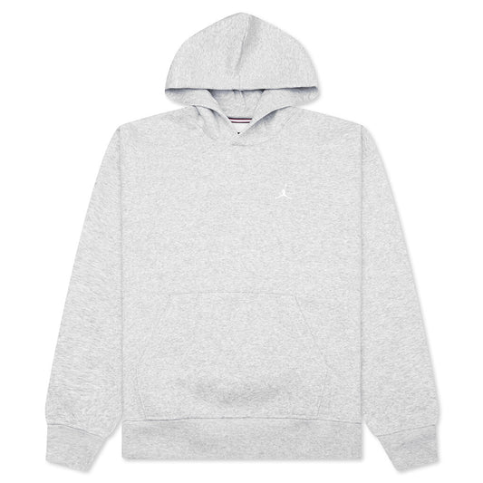 Brooklyn Fleece Pullover Hoodie - Grey Heather/White