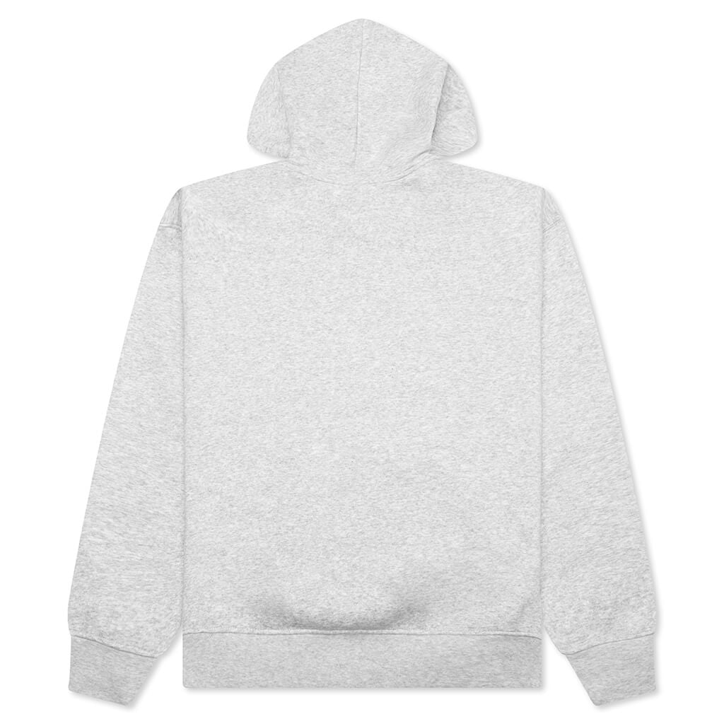 Brooklyn Fleece Pullover Hoodie - Grey Heather/White