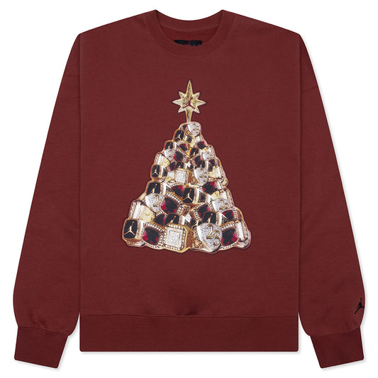 Brooklyn Fleece Holiday Crewneck - Redstone/Black