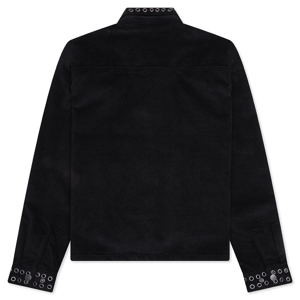 Brushed 1/4 Zip Jacket - Black