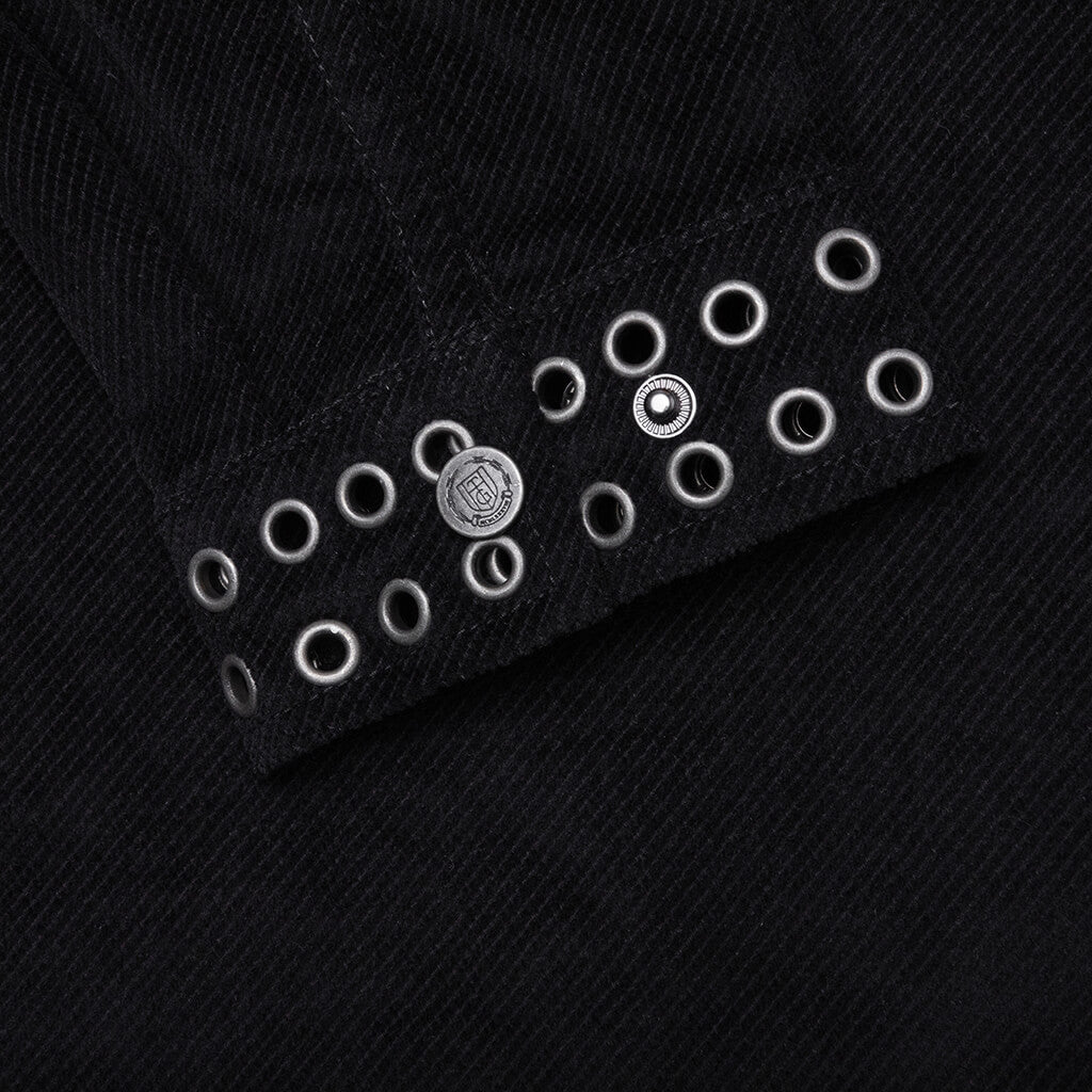 Brushed 1/4 Zip Jacket - Black