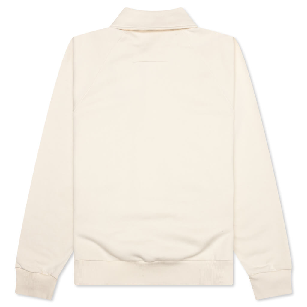 Buttoned Raglan Long Sleeve Sweatshirt - Ivory