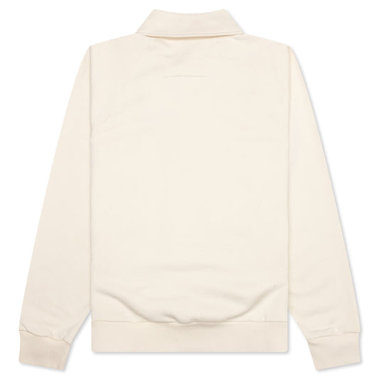 Buttoned Raglan Long Sleeve Sweatshirt - Ivory