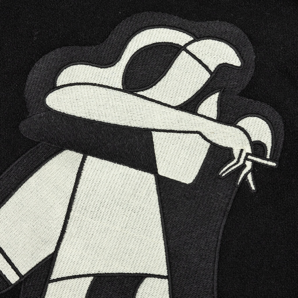 Cloudy Star Varsity Jacket - Black