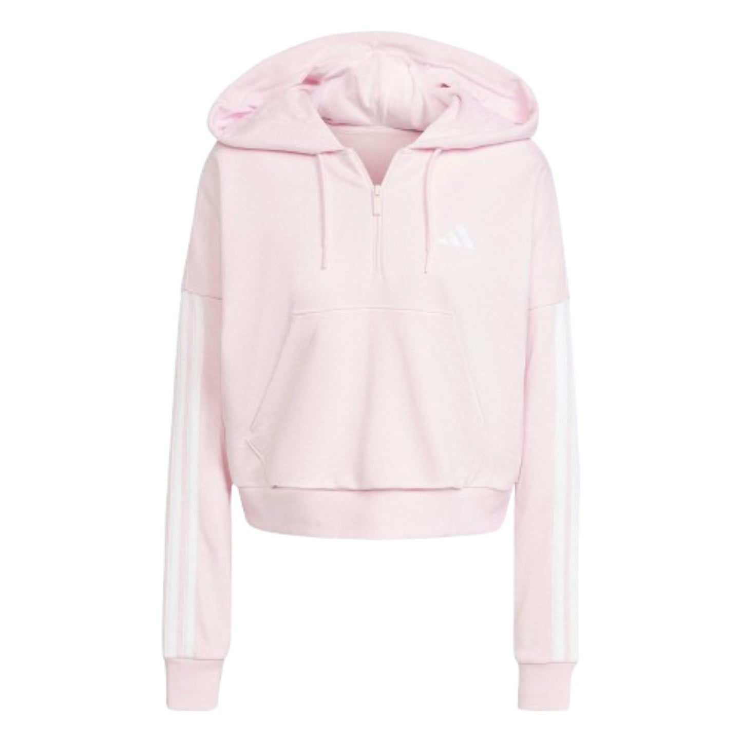 (WMNS) adidas Essentials 3-Stripes French Terry Quarter-Zip Hoodie Asia Sizing 'Pink' JN1943