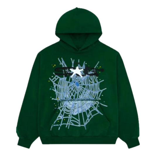 Sp5der Web Hoodie 'Hunter Green' SP5-STR-HD-MOS