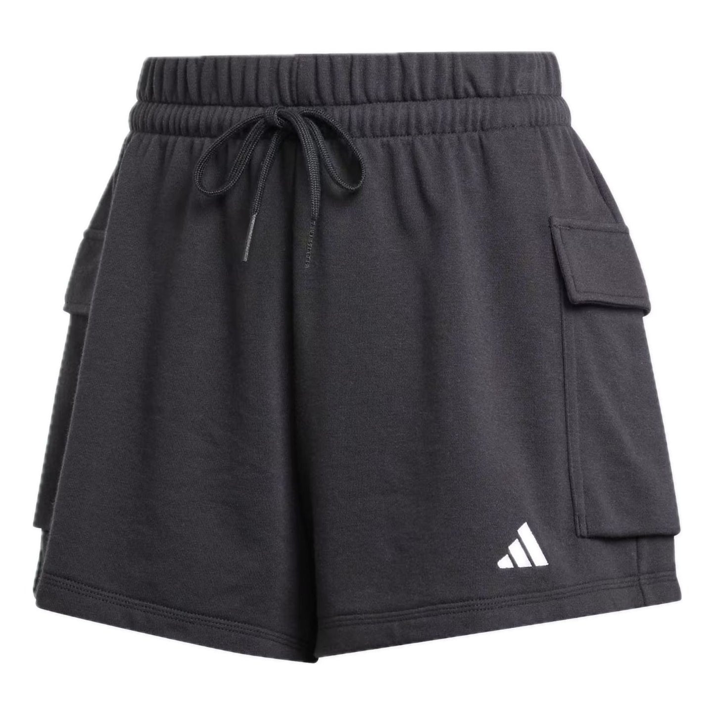(WMNS) adidas Essentials Small Logo French Terry Cargo Shorts Asia Sizing 'Black' JD9944