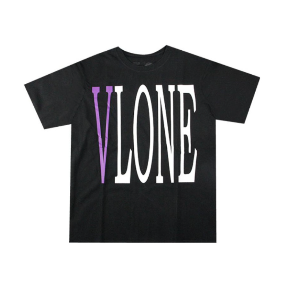 VLONE Large Logo Round Neck T-shirt 'Black Purple' VLTE19001-BLKPUR