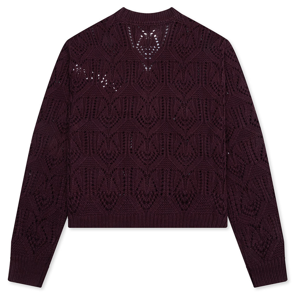 Cable Cardigan - Berry