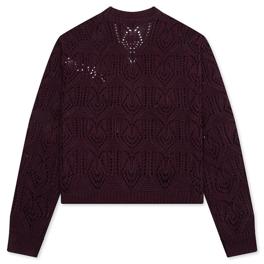 Cable Cardigan - Berry