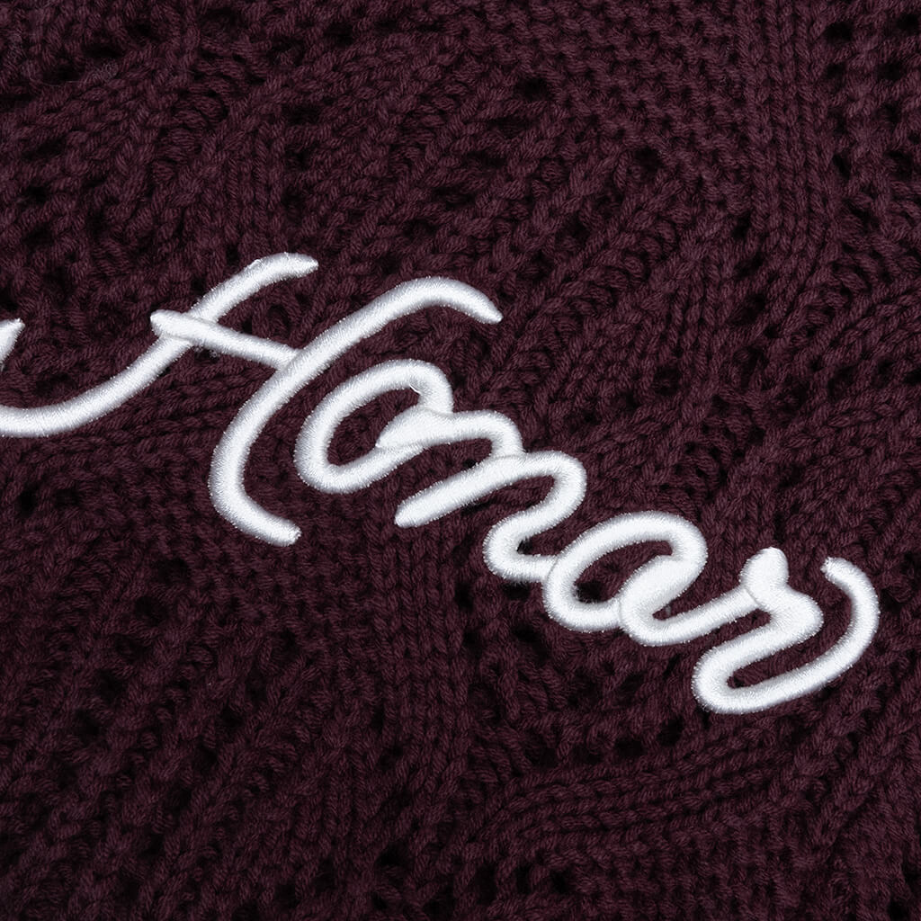 Cable Cardigan - Berry
