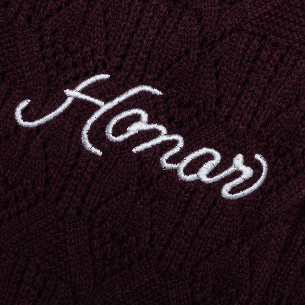 Cable Knit Pant - Berry
