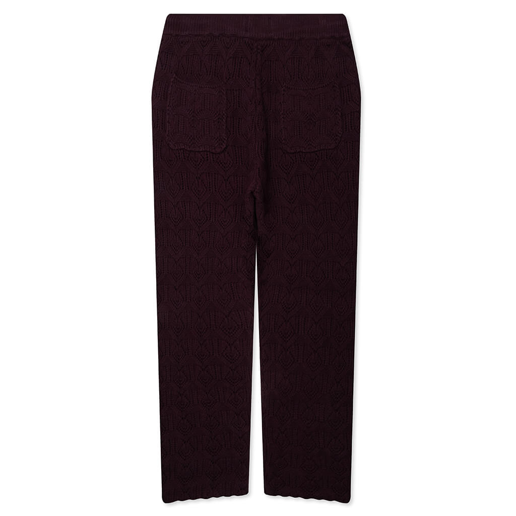 Cable Knit Pant - Berry