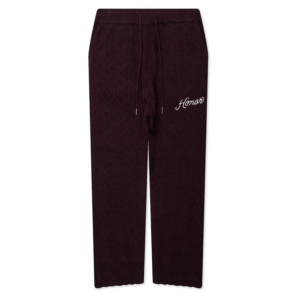 Cable Knit Pant - Berry