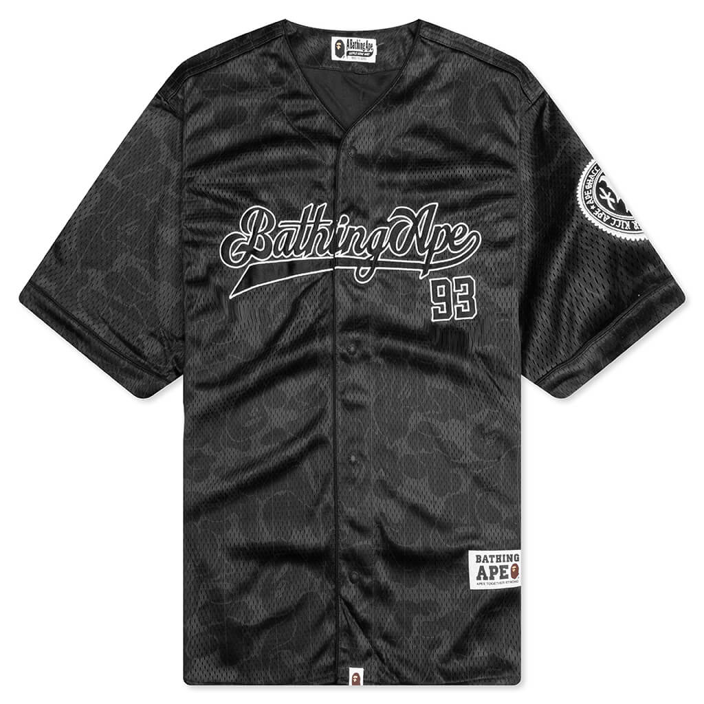 Camo Stripe Baseball Shirt - Black