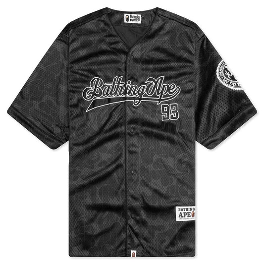 Camo Stripe Baseball Shirt - Black