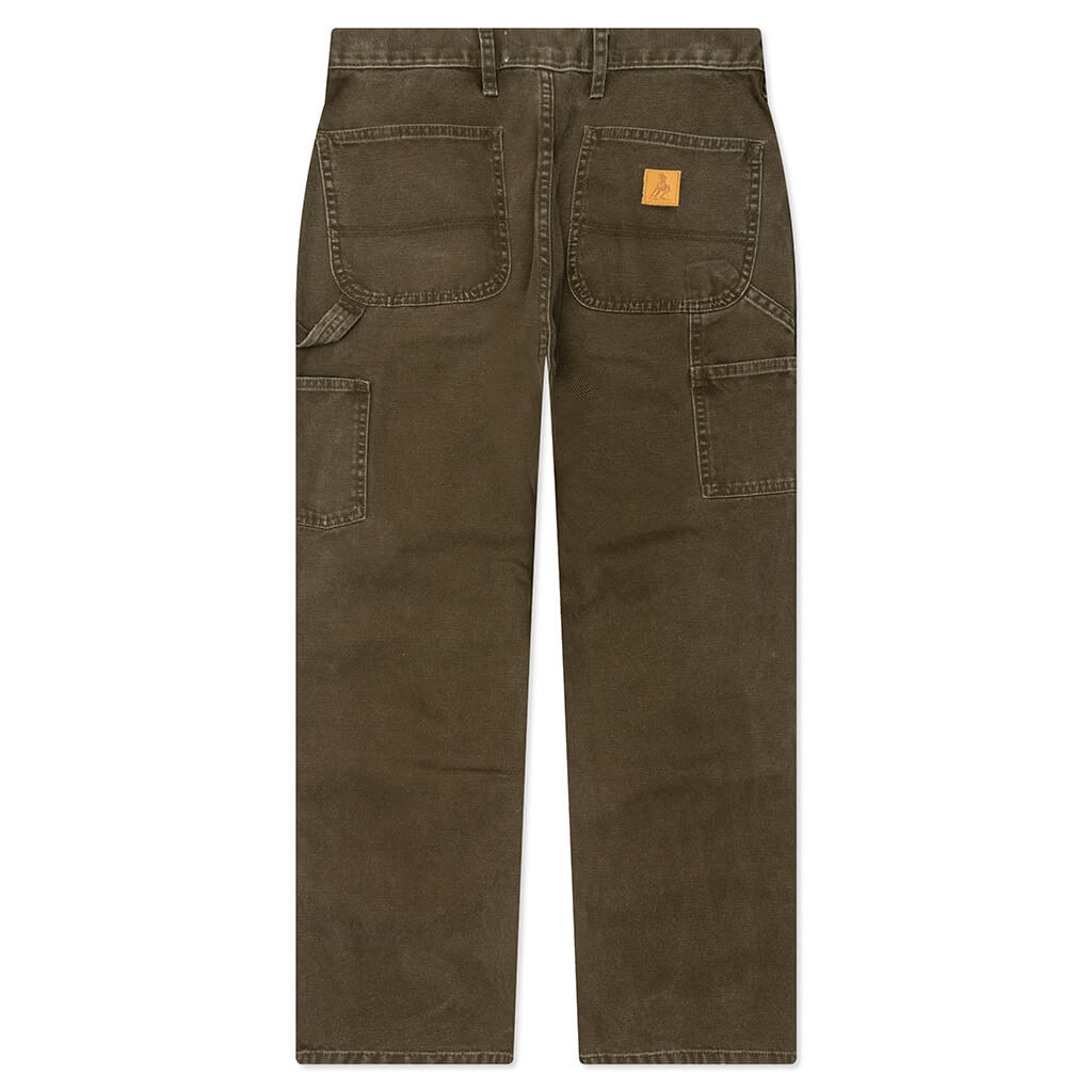 Canvas Double Knee Work Pant - Washed Moss Green