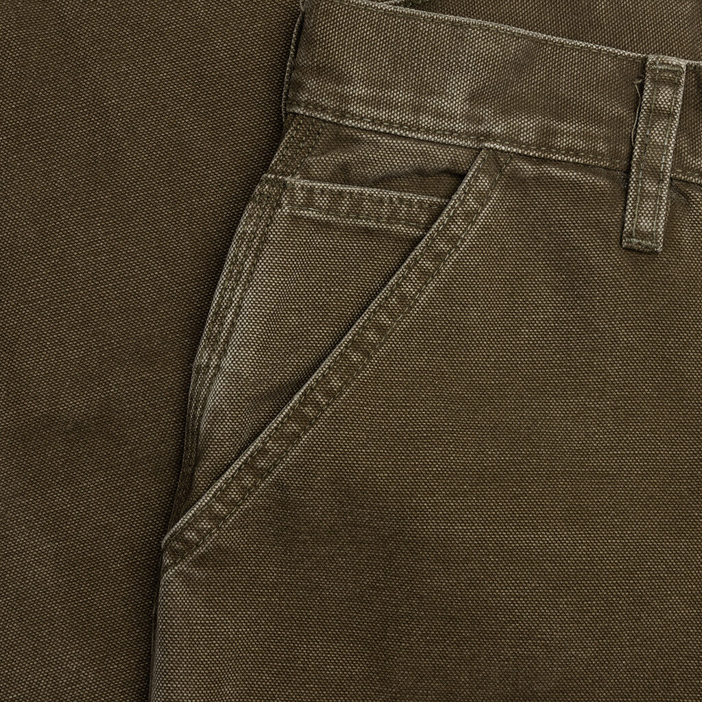Canvas Double Knee Work Pant - Washed Moss Green