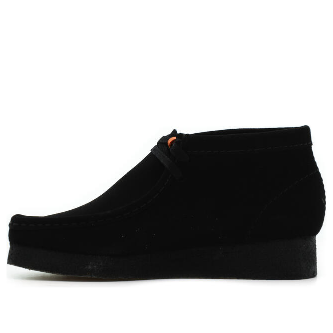(WMNS) Clarks Wallabee Boots Suede 'Black' 26155521