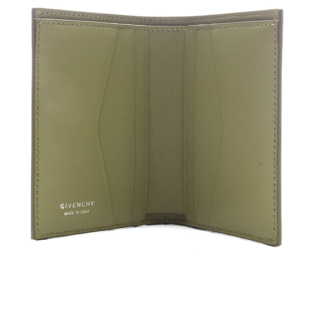 Card Holder in 4G Micro Leather - Khaki