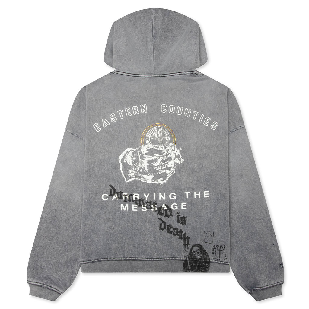 Carrying The Message Zip Hoodie - Gray
