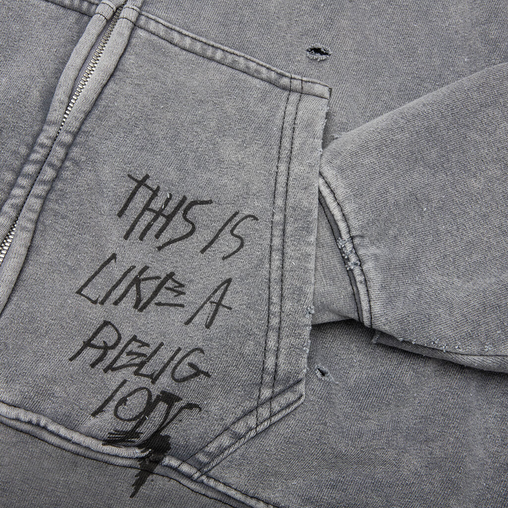 Carrying The Message Zip Hoodie - Gray