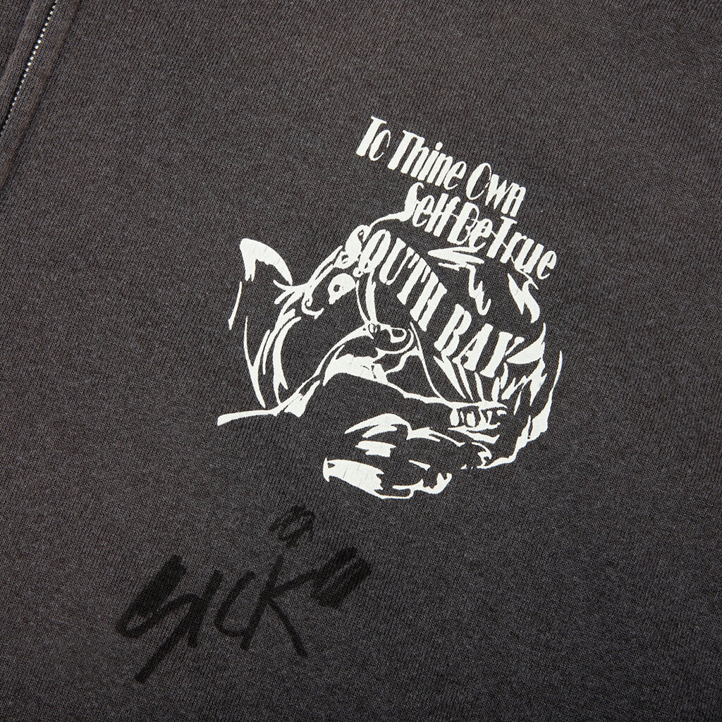 Carrying The Message Zip Hoodie - Vintage Black