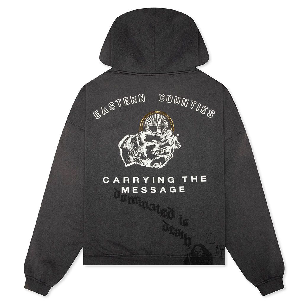 Carrying The Message Zip Hoodie - Vintage Black