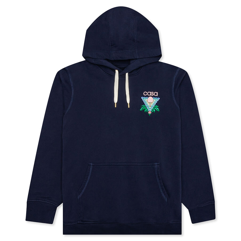 Memphis Icon Embroidered Hooded Sweatshirt - Dark Blue