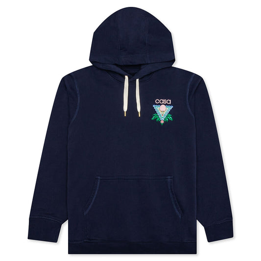 Memphis Icon Embroidered Hooded Sweatshirt - Dark Blue