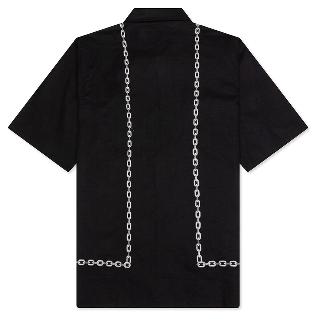 Chain Button Up Shirt - Black