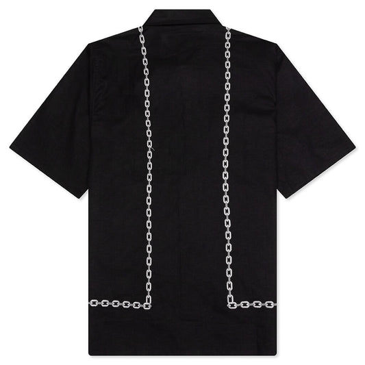 Chain Button Up Shirt - Black