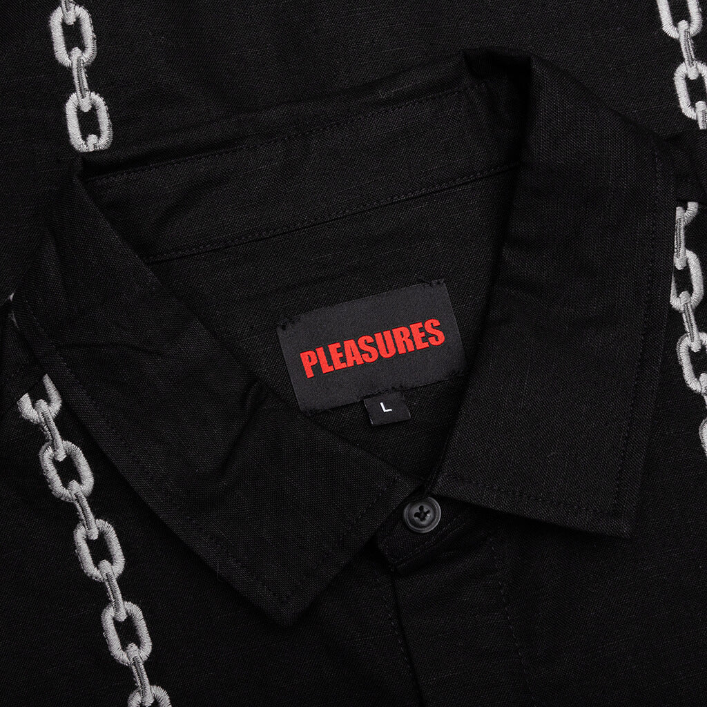 Chain Button Up Shirt - Black
