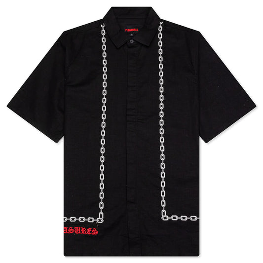 Chain Button Up Shirt - Black