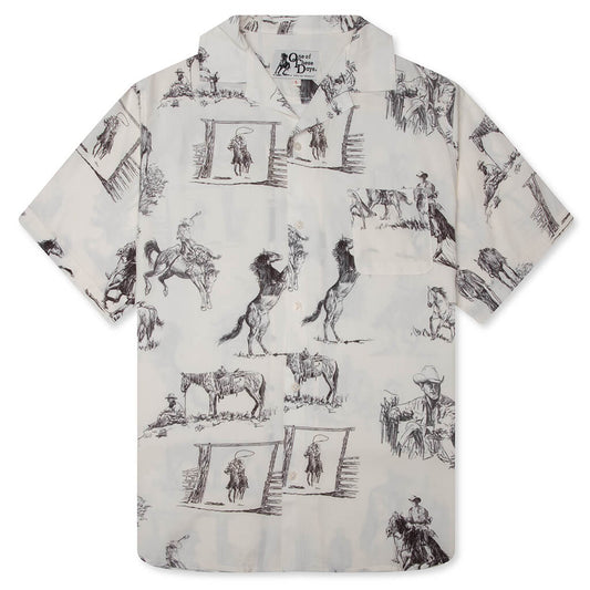 Charcoal Montage Camp Shirt - Bone
