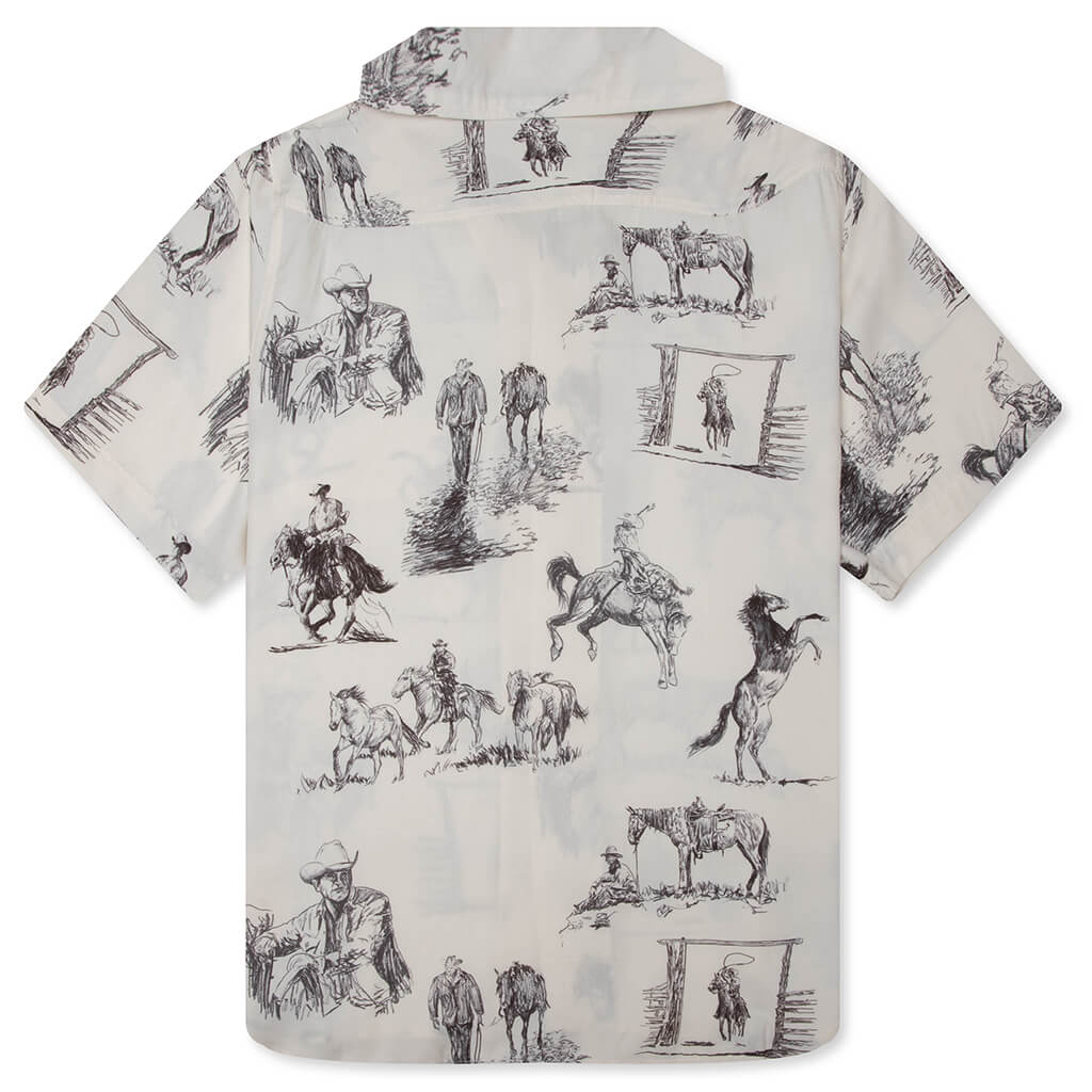 Charcoal Montage Camp Shirt - Bone