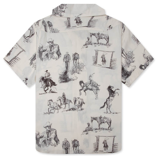 Charcoal Montage Camp Shirt - Bone