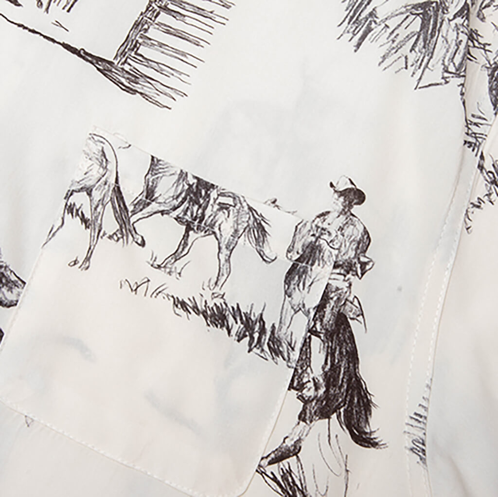 Charcoal Montage Camp Shirt - Bone