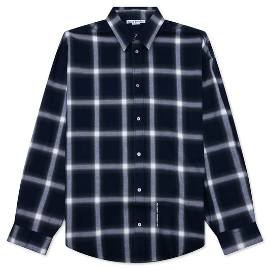 Check Button-up Shirt - Navy/Multi
