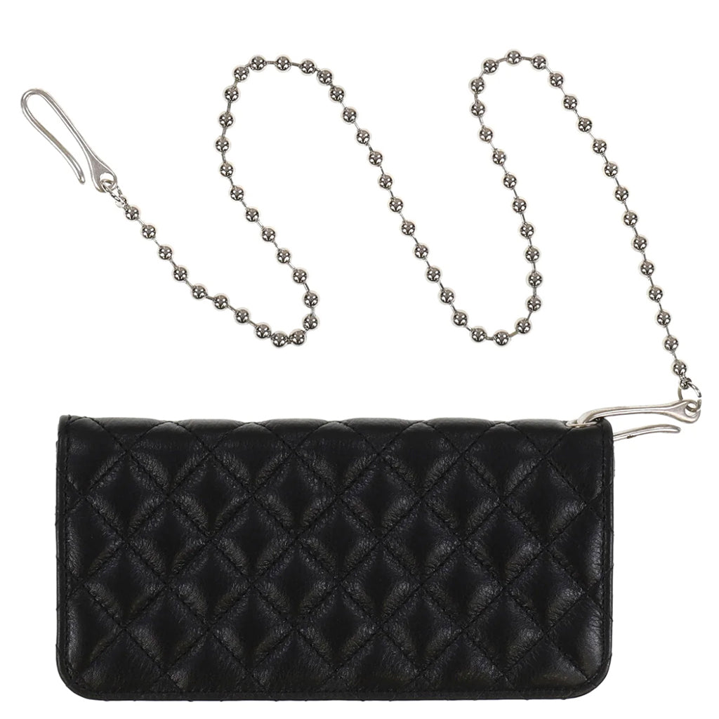 Chopper Quilted Long Wallet - Black