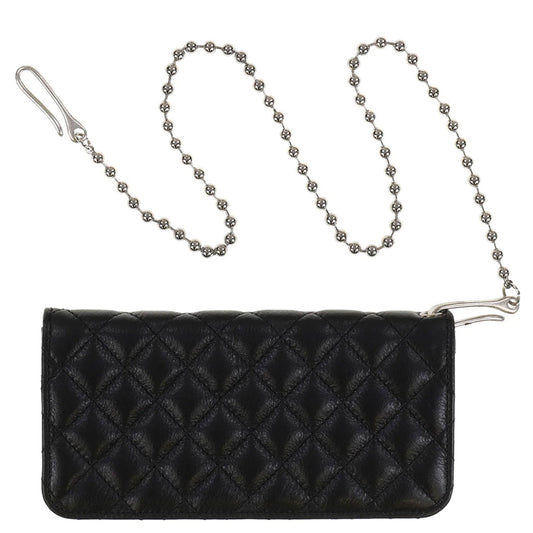 Chopper Quilted Long Wallet - Black