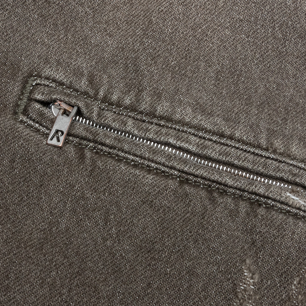 Collared Denim Jacket - Washed Olive