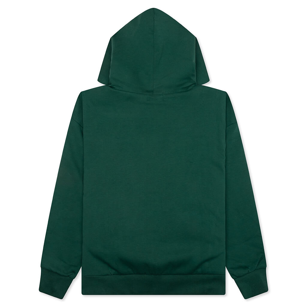 College Puffy Relaxed Fit Pullover Hoodie - Green