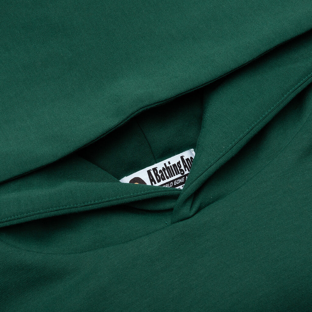 College Puffy Relaxed Fit Pullover Hoodie - Green