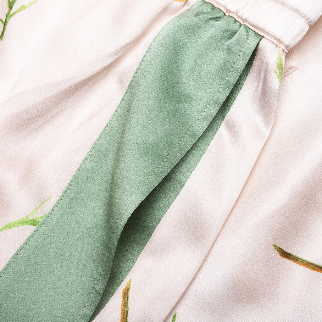 Color Block Silk Shorts - Poppy Ivory