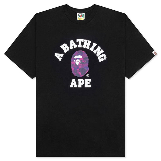 Color Camo College Tee - Black/Purple
