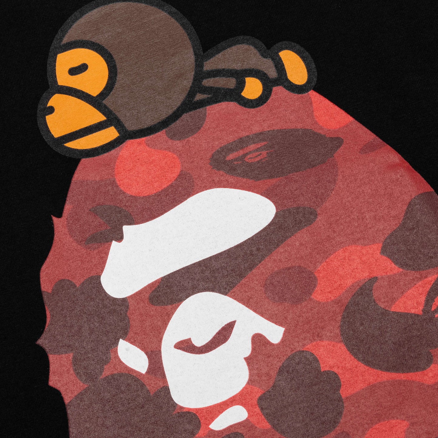 Color Camo Milo on Big Ape Tee - Black/Red