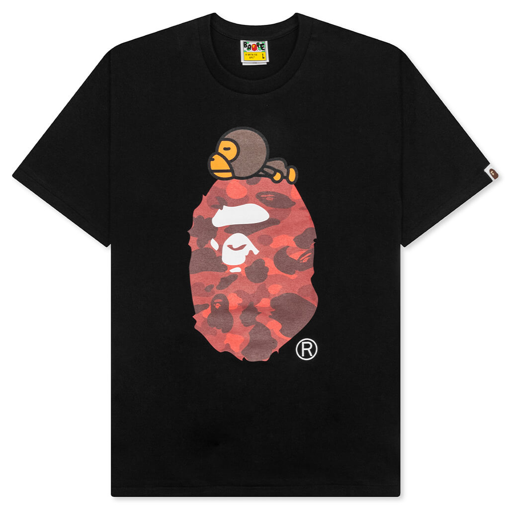 Color Camo Milo on Big Ape Tee - Black/Red